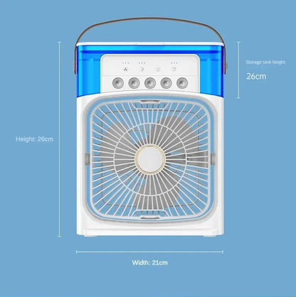 Ventilateur Humidificateur Portable à 3 Vitesses pour le Bureau et la Maison