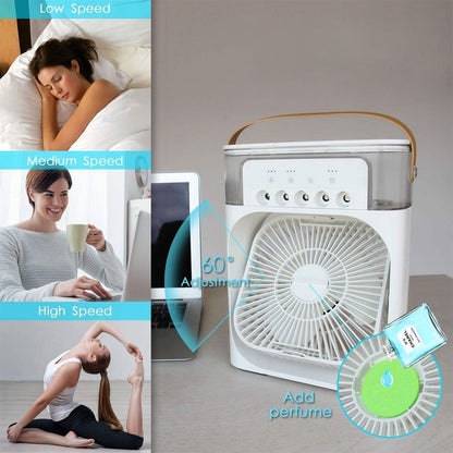 Ventilateur Humidificateur Portable à 3 Vitesses pour le Bureau et la Maison