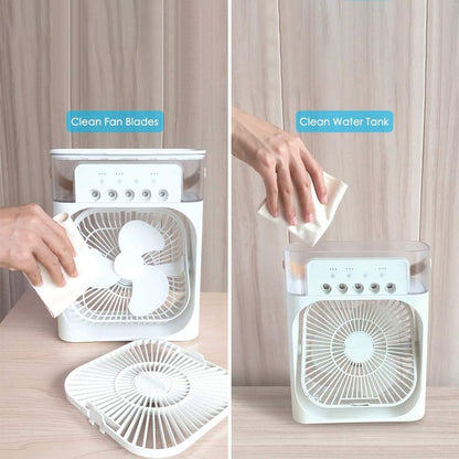 Ventilateur Humidificateur Portable à 3 Vitesses pour le Bureau et la Maison